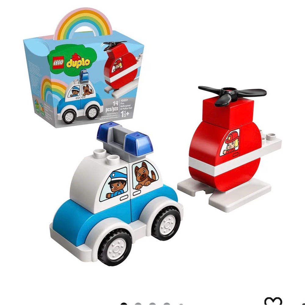 Lego Duplo Rescue Vehicle Set - Red, Blue, White